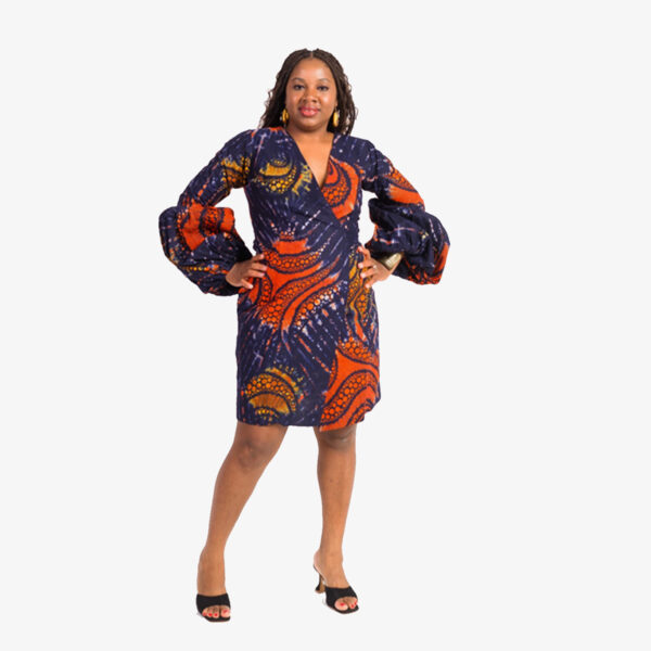 Lyn Puff Sleeve Wrap Dress - House of Chi online